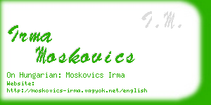 irma moskovics business card